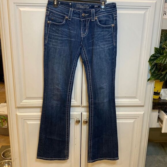 Miss Me Fleur De Lis Jewel Bootcut Jeans JP5347B Size 28 - Picture 3 of 12